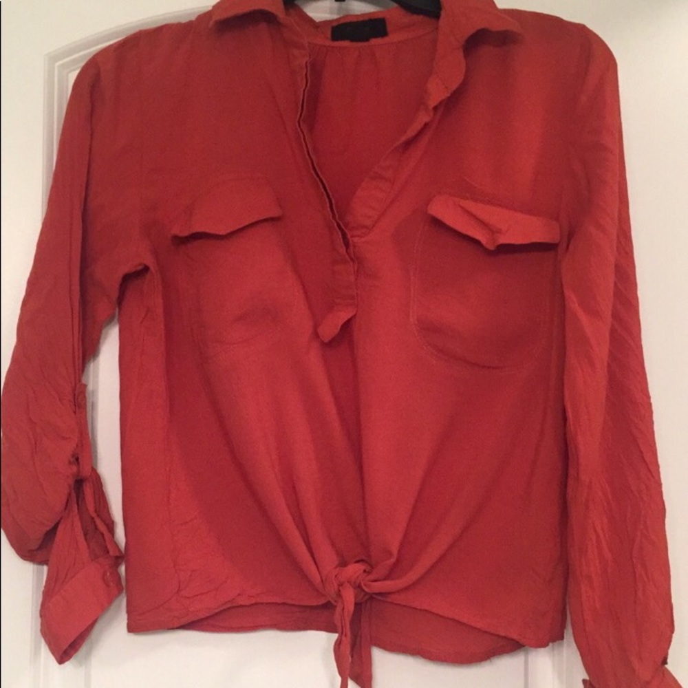 Orange tie shirt